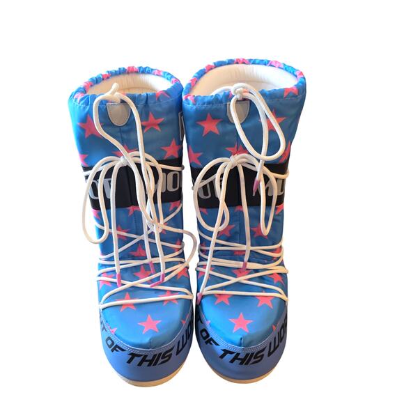 Moon Boot Icon Retrobiker Pink Stars Snow Boots Womens Size 10 to 11.5 NEW - Picture 3 of 9